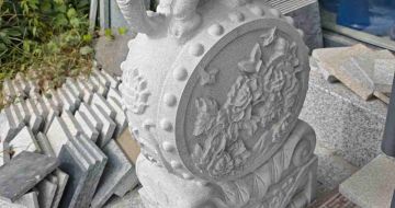 荆门芝麻白抱鼓石 庭院抱鼓石