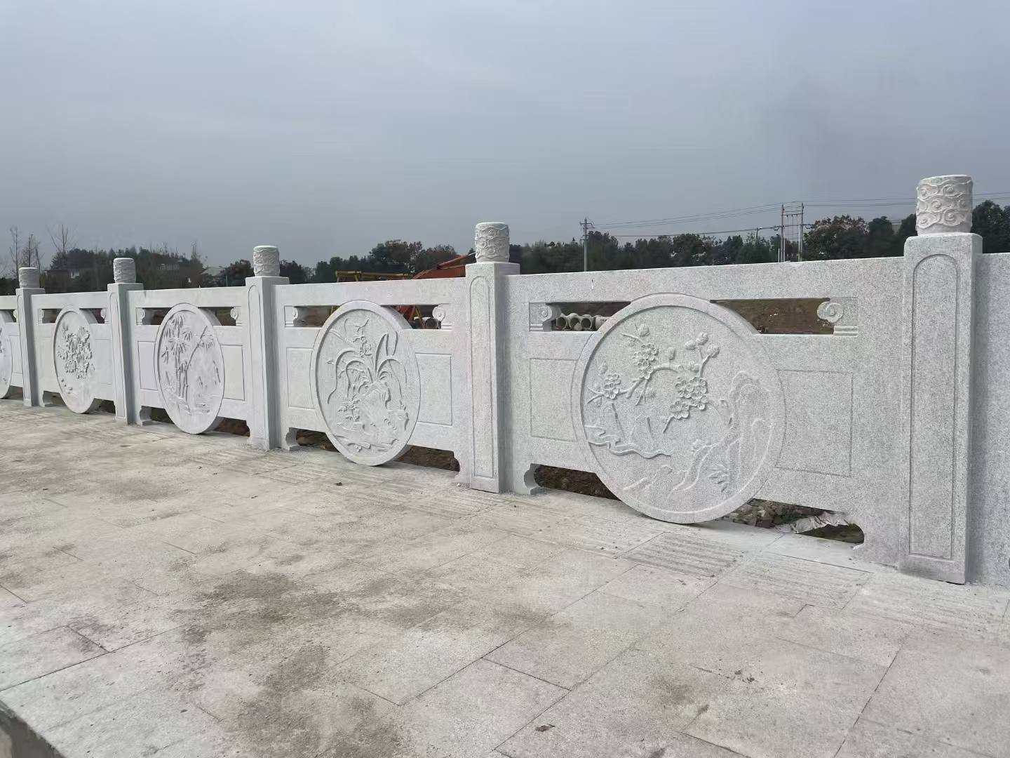 荆门芝麻白河道栏杆 石材栏杆